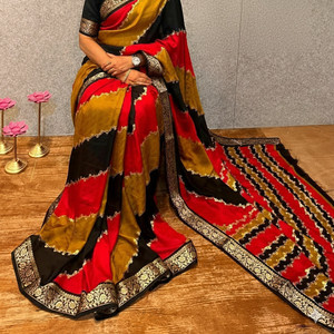 RegalDrapes Printed, Woven Mysore Silk Blend, Jacquard Saree