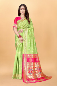 signagraph Woven, Embroidered Paithani Pure Silk Saree