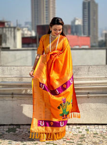 Indesa Embroidered Paithani Art Silk Saree