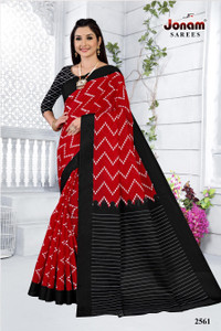 jonam fashion Printed Ikkat Pure Cotton Saree