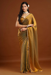 Dream Crushers Solid/Plain Bollywood Tussar Silk Saree