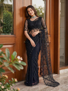 SBSTORE Embellished Bollywood Net Saree