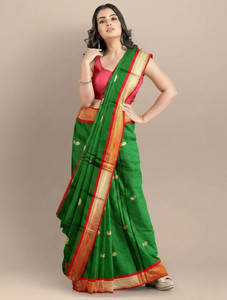 Fab Silk Embroidered Paithani Cotton Silk Saree