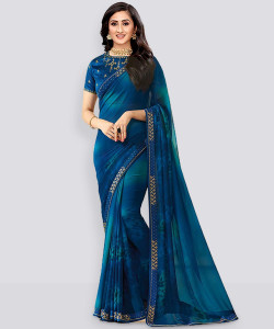 RUKHA FAB Self Design Daily Wear Georgette, Pure Silk Saree