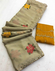 BELLETRENDZ Embroidered Bollywood Georgette Saree