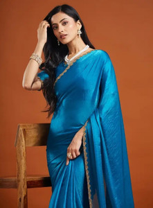 SareezaaStore Solid/Plain Bollywood Chiffon Saree