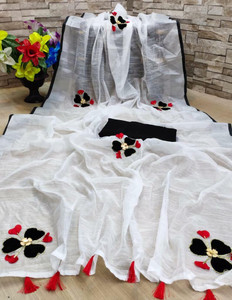 MAAFAB Woven Daily Wear Linen Saree