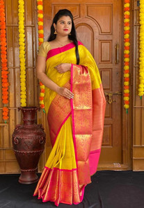 FABART CRETION Woven Kanjivaram Pure Silk Saree