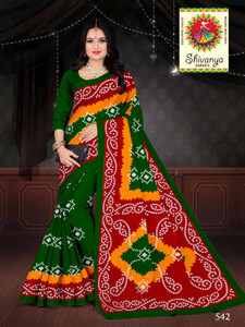 mahakali Printed Bandhani Pure Cotton Saree