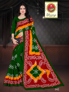 mahakali Printed Bandhani Pure Cotton Saree