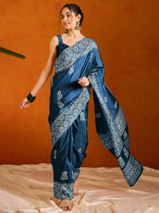 Sareemall Printed Chanderi Cotton Blend Saree
