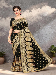 b bella creation Embroidered Bollywood Chiffon, Georgette Saree