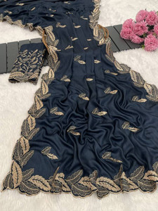 KANDORA Embroidered Bollywood Georgette Saree