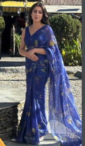 Radha Rani Prints Printed Assam Silk Cotton Linen Saree