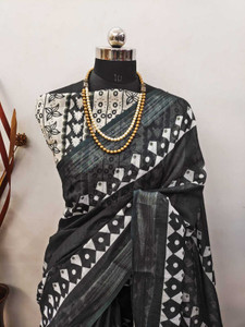 MAANVIT Self Design Kanjivaram Linen, Cotton Linen Saree