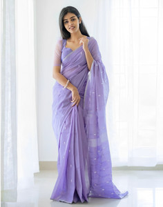 Samah Woven, Embellished, Self Design Narayanpet Cotton Silk, Cotton Blend Saree