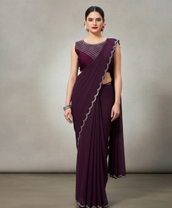 MAMTAIMPEX Dyed Bollywood Georgette Saree