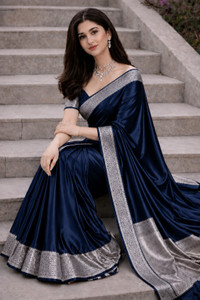 SareeHB Woven Banarasi Satin Saree