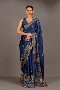MIRCHI FASHION Printed, Floral Print, Embellished Bollywood Chiffon, Georgette Saree