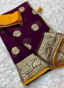 Gajj kesari Embroidered Banarasi Viscose Rayon Saree