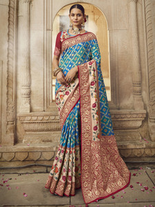 Sareemall Woven Patola Silk Blend Saree