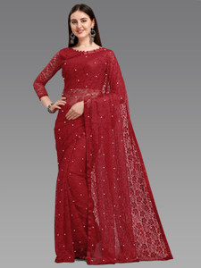 LOROFY Self Design Bollywood Net Saree