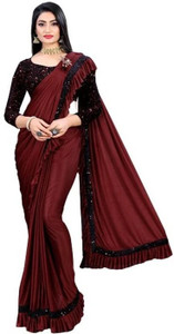 Shriwali Fashion Embellished Bollywood Lycra Blend Saree