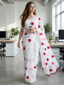 Divastri Embroidered Bollywood Chiffon, Georgette Saree