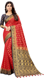 Perfect Wear Self Design Banarasi Cotton Silk, Jacquard Saree