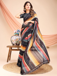 Leelavati Printed, Embellished, Embroidered Daily Wear Chiffon Saree