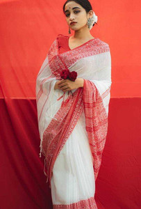 Balika bodhu Self Design Handloom Pure Cotton Saree