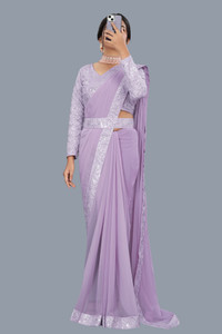 SOMVATI Embellished Bollywood Chiffon Saree