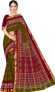 SARITA SAREES Dyed Bandhani Pure Cotton Saree