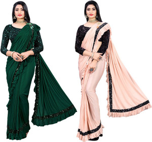 HARIOM FASHION Embellished Bollywood Lycra Blend Saree