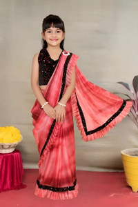 Avsar international Striped Bollywood Nylon Saree