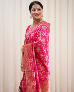 ROOP LAVANYA Woven, Self Design Kanjivaram Jacquard, Art Silk Saree