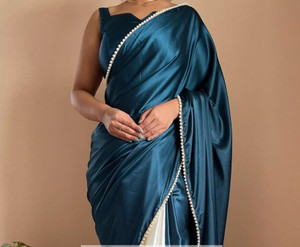 JAY BHAGATBAPA CREATION Solid/Plain Bollywood Satin Saree