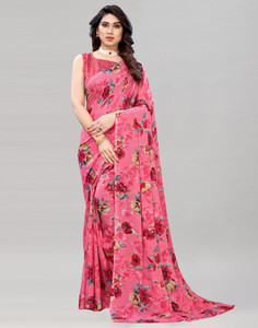 Manokamna Floral Print Bollywood Georgette Saree