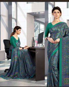 Veer Vision Graphic Print Bollywood Crepe Saree