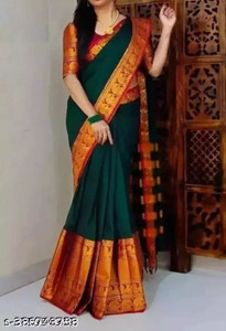 MAANVIT Woven Kanjivaram Pure Silk, Art Silk Saree
