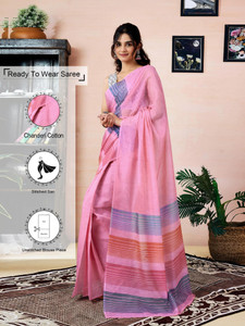 Samah Self Design Daily Wear Chanderi, Cotton Blend Saree