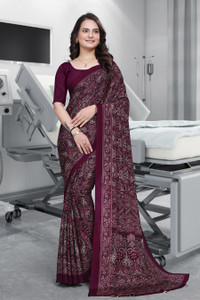 KONICA FAB Printed Daily Wear Crepe Saree