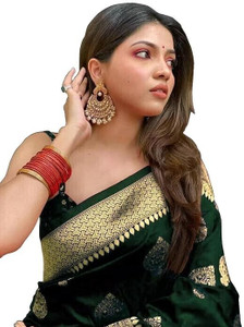 Pervas Woven, Self Design Kanjivaram Pure Silk, Cotton Silk Saree