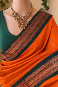 Validatextiles Woven Maheshwari Cotton Silk Saree