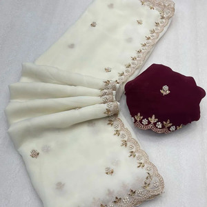 Tradivibe Embroidered Bollywood Georgette Saree