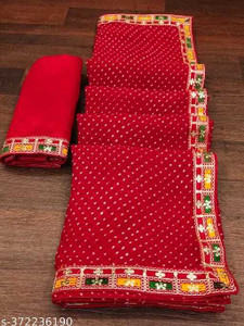 LAKHADATARI PRINTS Striped Leheria Georgette, Chiffon Saree