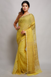 WoodenTant Woven Jamdani Cotton Silk Saree