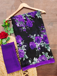 Anand Sarees Floral Print Daily Wear Georgette Saree