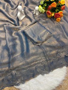 sadika Embellished, Self Design Bollywood Chiffon, Silk Blend Saree