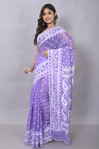 Tant Story Woven Jamdani Handloom Cotton Silk Saree